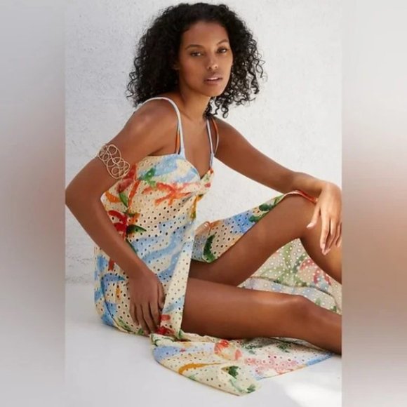 FARM Rio Other - NEW Anthropologie | Farm Rio Copacabana Cover Up Dress Tropical Eyelet Maxi